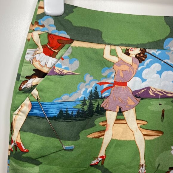 LOUDMOUTH LADIES | Birds Of Paradise Retro Pinup Girls Print Golf Skirt Skort 0 - Picture 3 of 12